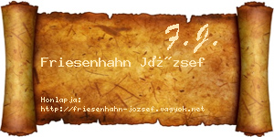 Friesenhahn József névjegykártya